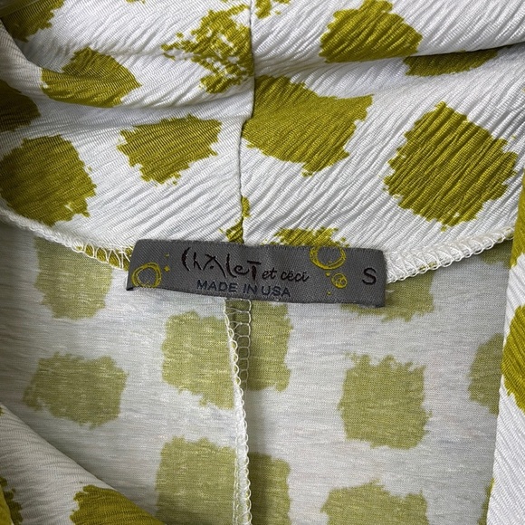 Chalet et ceci Green Patterned Sleeveless Tunic Top Oversized Sm Fits Med - Picture 2 of 9